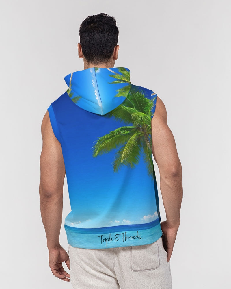 Beach Palms Men's Premium Heavyweight Sleeveless Hoodie