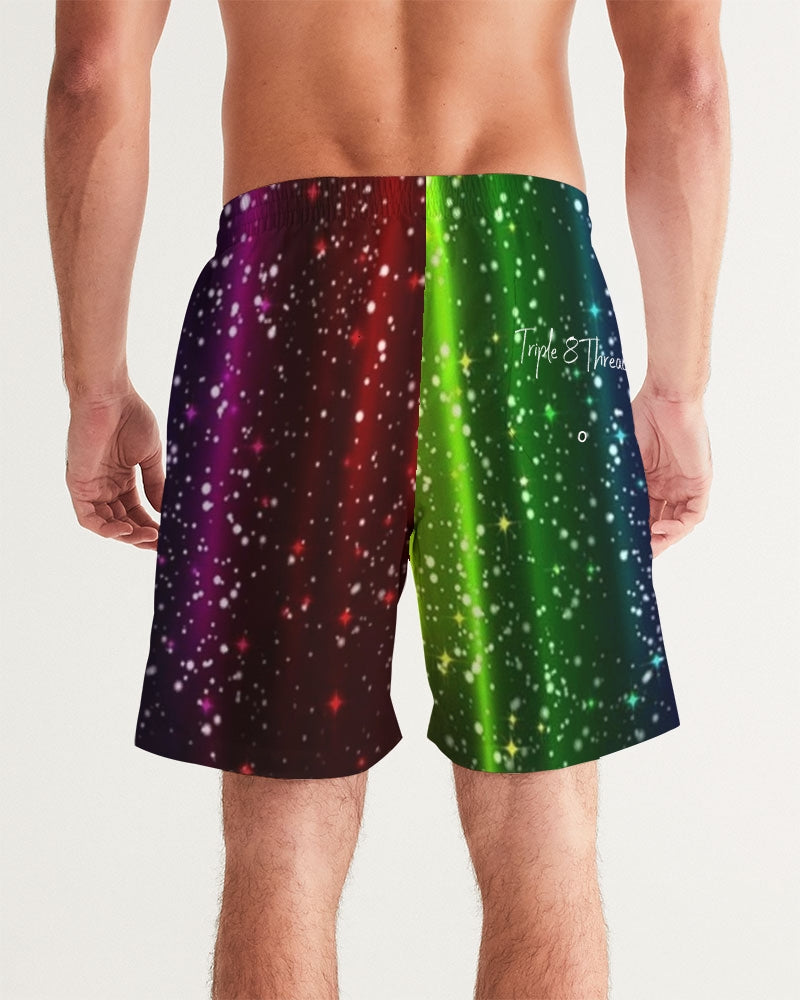 Rainbow Streak Coruscate Men's Swim Trunk