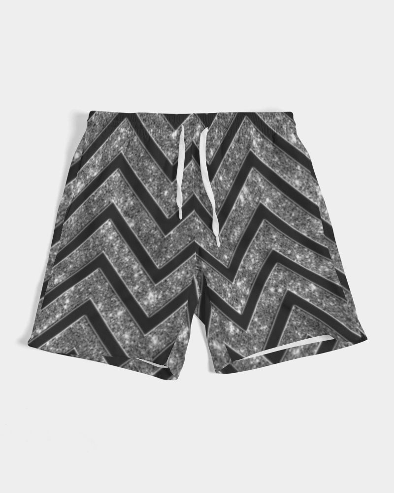 Silver n Black Coruscate Men's Swim Trunk