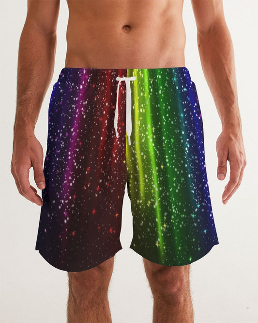 Rainbow Streak Coruscate Men's Swim Trunk