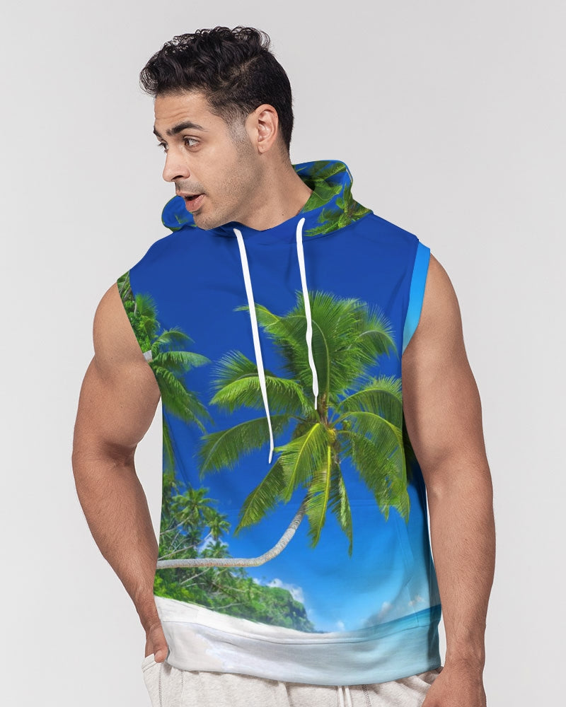 Beach Palms Men's Premium Heavyweight Sleeveless Hoodie
