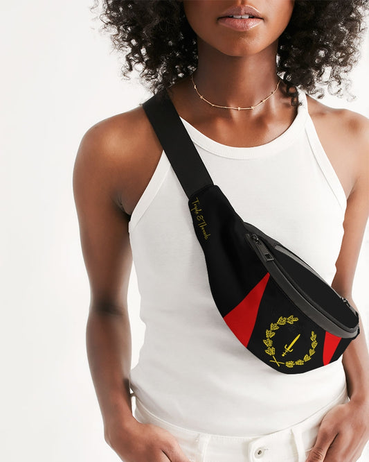 Black American Heritage Flag Crossbody Sling Bag