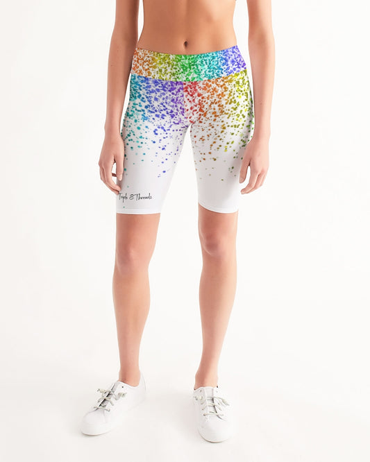 Rainbow Coruscate 2 Women's Mid-Rise Bike Shorts