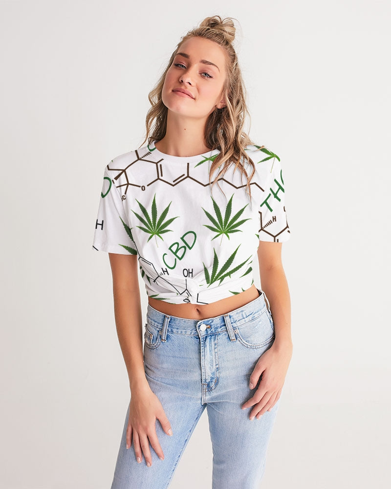 The Molecular Structures Women's Twist-Front Cropped Tee