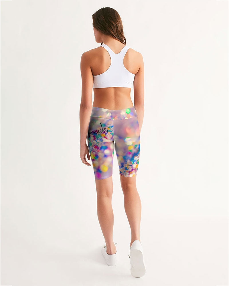 Rainbow Jewels Coruscate Women's Mid-Rise Bike Shorts