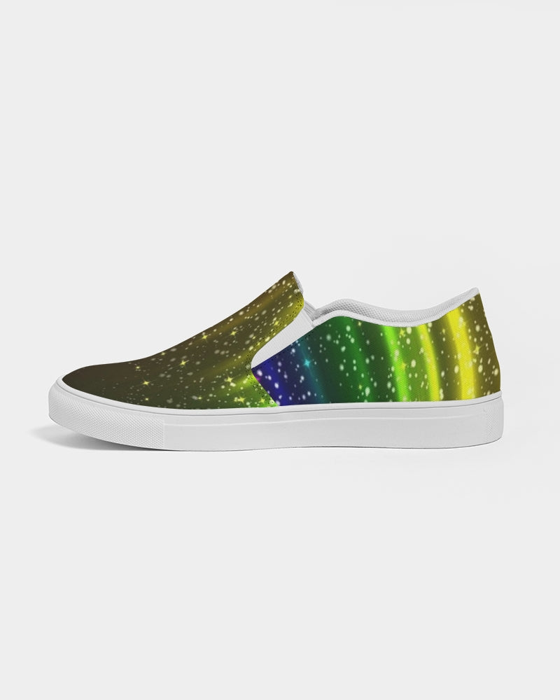 Rainbow Streak Coruscate Men's Slip-On Canvas Shoe