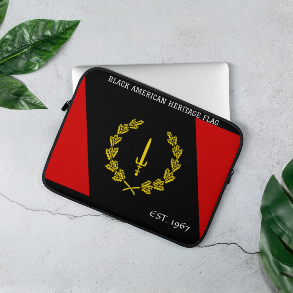 Black American Heritage Flag Laptop Sleeve - EST. 1967