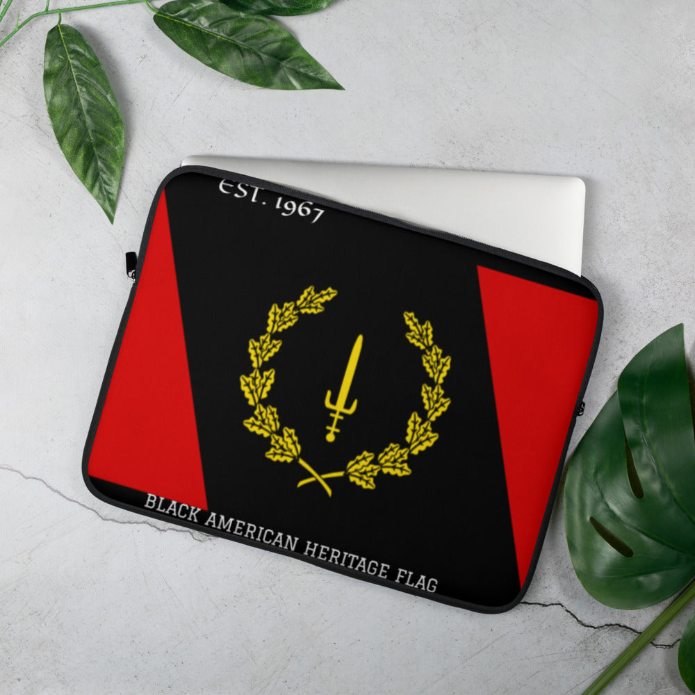 Black American Heritage Flag Laptop Sleeve - EST. 1967