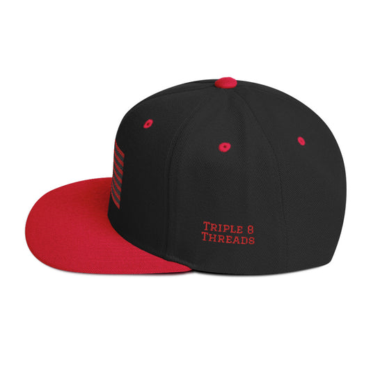 T8T Logo Snapback Hat - Black and Red