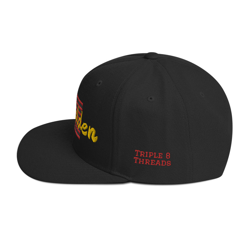 Stay Golden Snapback Hat - Black and Silver