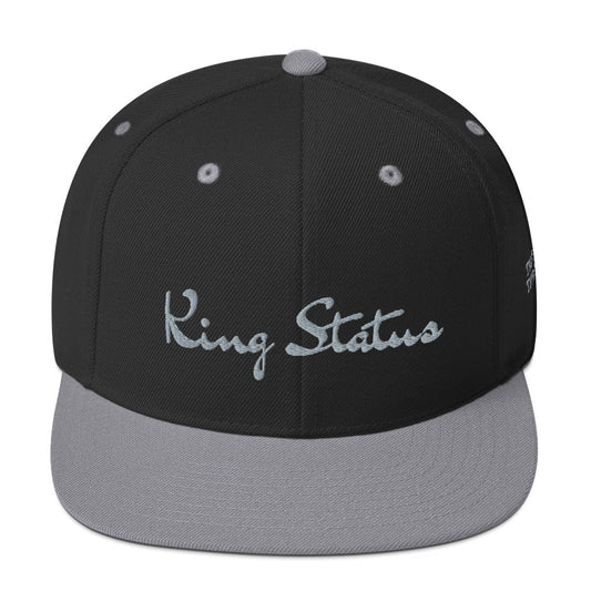 King Status Snapback Hat - Black and Silver