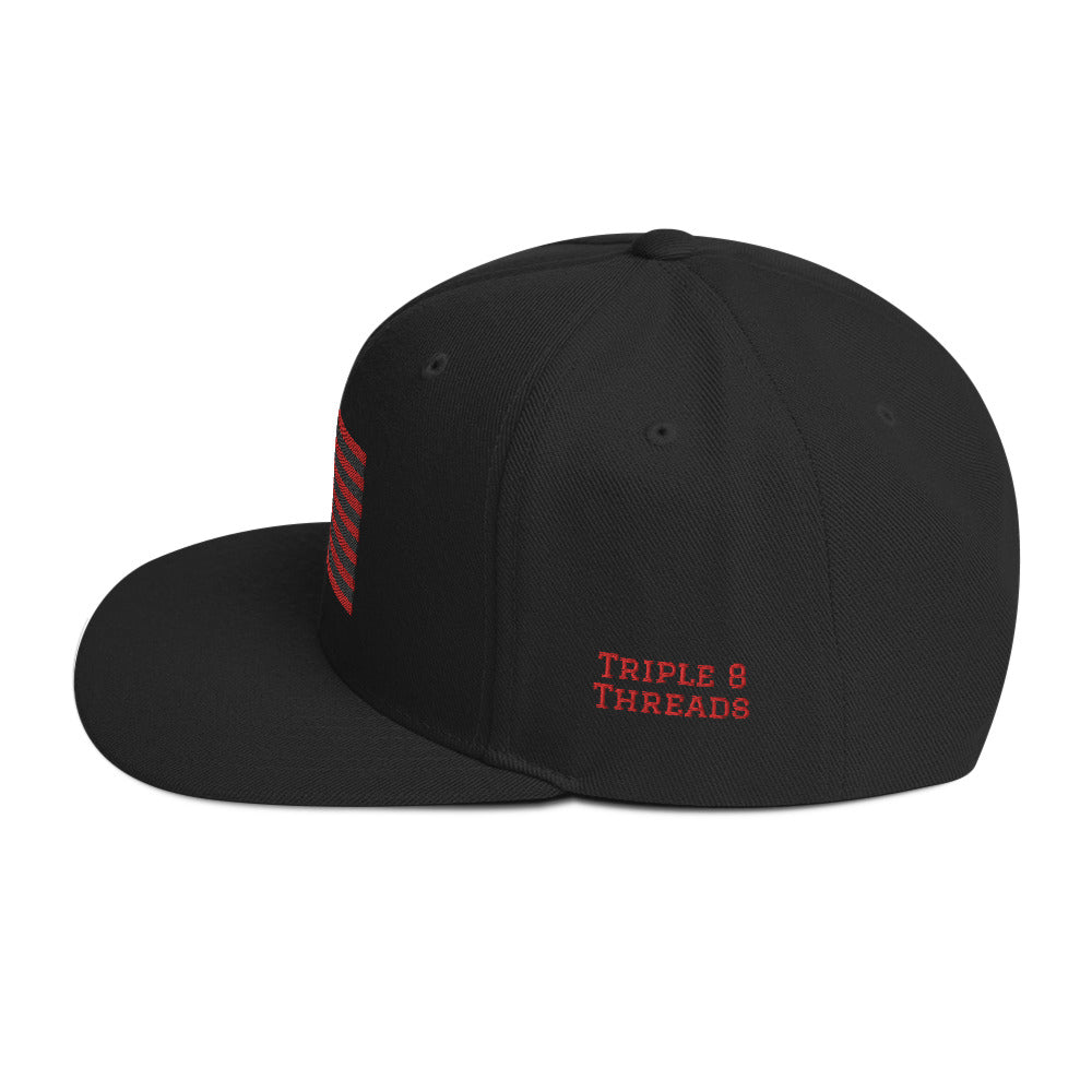 T8T Logo Snapback Hat - Black and Red