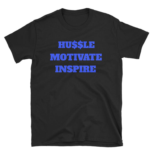 HU$$LE MOTIVATE INSPIRE - BLUE -T-SHIRT