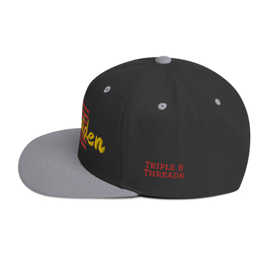 Stay Golden Snapback Hat - Black and Silver