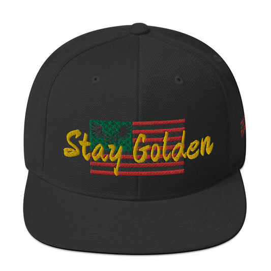 Stay Golden Snapback Hat - Black